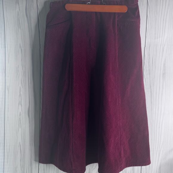 Orvis Dresses & Skirts - Vtg Orvis Women Sz 14 Maroon Corduroy A-Line Midi High Waist Skirt